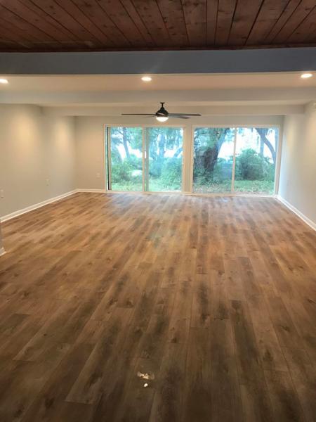 Home glue down flooring project in Pensacola, FL